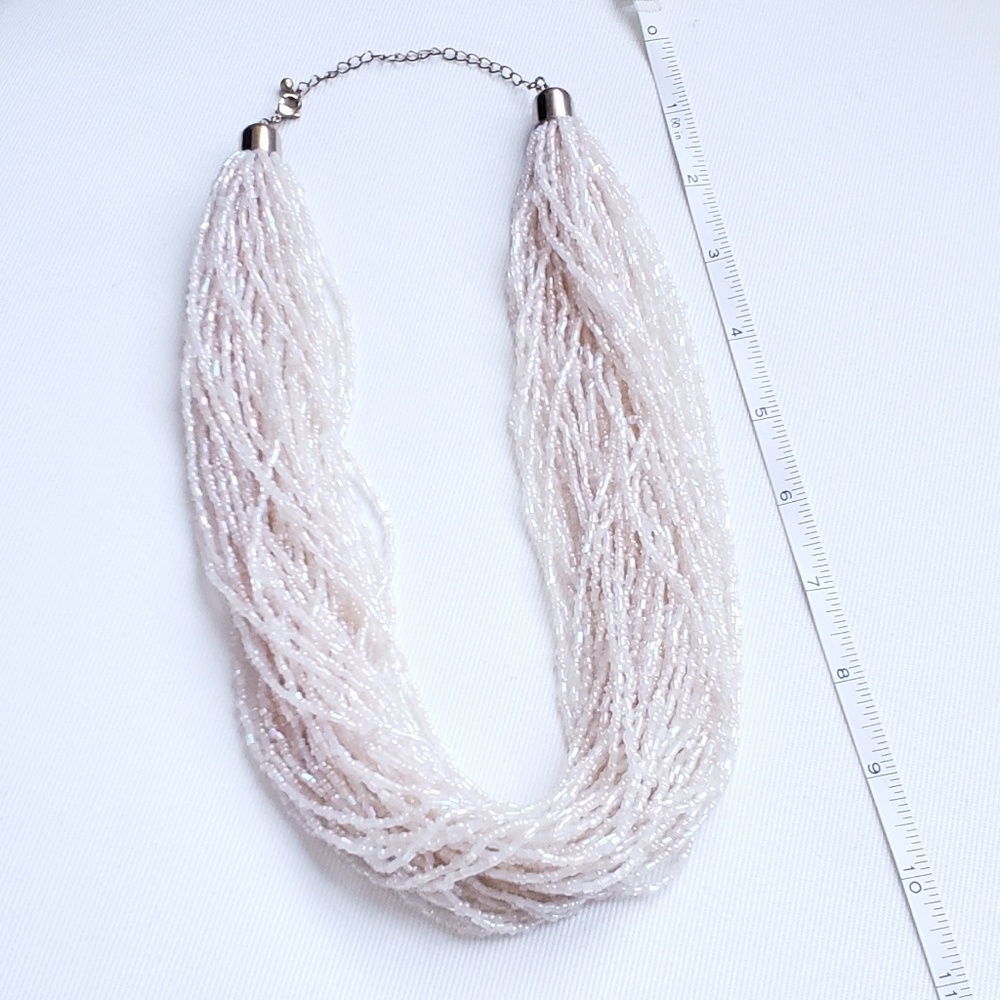 Pink Iridescent Beaded Necklace